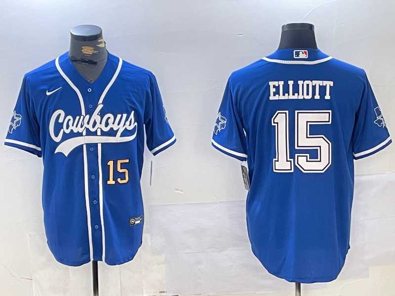 Men's Dallas Cowboys #15 Ezekiel Elliott Light Blue Cool Base Stitched Baseball Jerseys,We sell and wholesale Men's Dallas Cowboys #15 Ezekiel Elliott Light Blue Cool Base Stitched Baseball Jerseys on line form chian!
